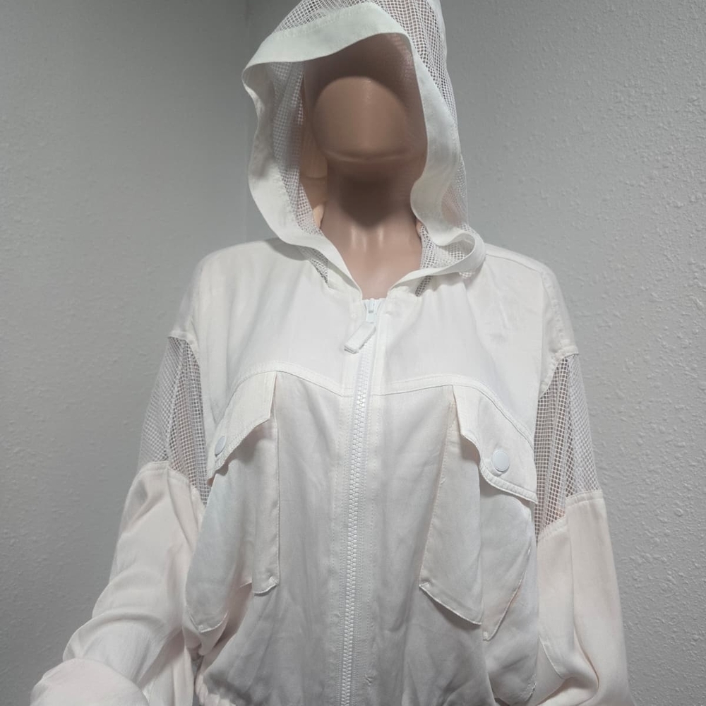 Free People Cream Hooded Jacket